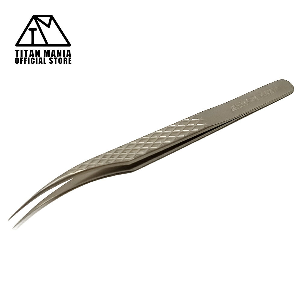 TITAN MANIA(チタンマニア) ピンセット チタン製 精密ピンセット カーブタイプ 超軽量 頑丈 工具 DIY プラモデル デカール シール ネイル まつ毛