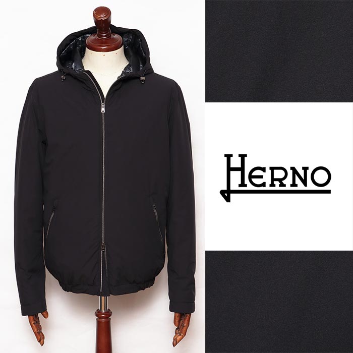 HERNO ヘルノ Resortリゾート GI00042UR ストレッチライトナイロンパッカブルダウンフーディー ネイビー GI00042UR-NA 100