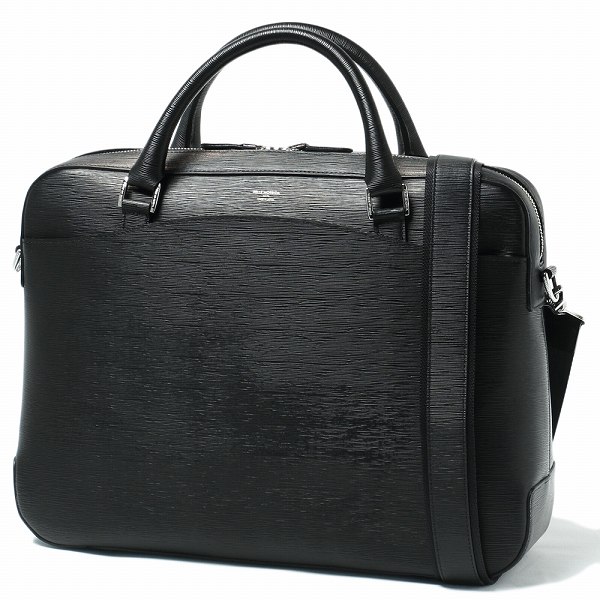 Other - ペッレモルビダ PELLE MORBIDA 【干場 義雅 監修】 Capitano - キャピターノ 波形型押し レザー キャリースルー付き 3Way ブリーフバッグ (1ルーム) ブラック【送料無料】 ca201-black 100