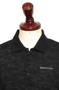 BRIEFING GOLF ブリーフィングゴルフ ゴルフウェアMENS 01 CAMO POLO CR カモフラ ピケジャージ ポロ ブラック brg212m04-bl 100