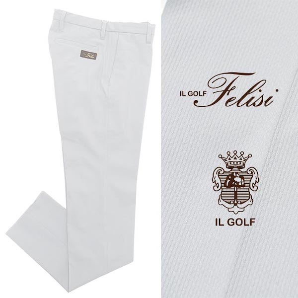 【50 OFF】フェリージ FELISI DOBBY SUCKER PANTS ストレッチ ポリエステル ドビーサッカー織り スリムフィット パンツ / グレー flgm33-gy 100【返品不可】