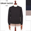 グランサッソ GRANSASSO 12G ハイゲージ ソフトコットン ソリッド クルーネック ニット長袖Tシャツ 58136 100