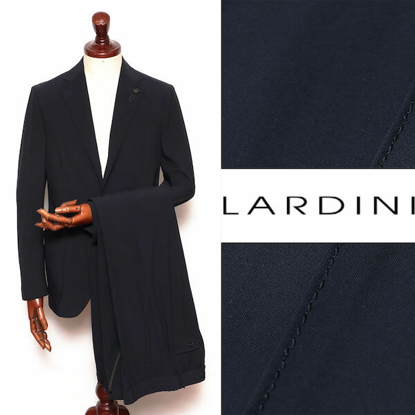 ラルディーニ LARDINI マット ストレッチ ナイロン 3B ジャケット ドローコードパンツ セットアップ スーツ ネイビー 8l091aq719-na 1...