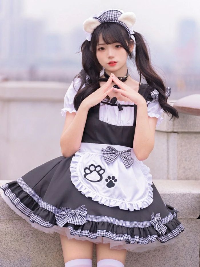 楽天市場】メイド服 ネコ耳 ピンクの通販