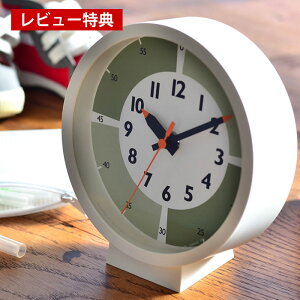 レムノス ふんぷんくろっく with color for table 置き時計 掛け時計 YD18-05 lemnos fun pun clock レッド ブルー イエロー グリーン かわいい シンプル スイープムーブメント 幼稚園 保育園 置き掛け兼用 日本製 プレゼント ギフト