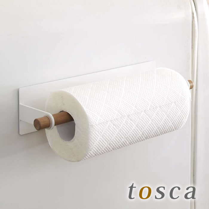 【1日は店内ほぼ全品P10倍！】キッチンペーパーホルダー 【tosca】マグネットキッチンペーパーホルダー トスカ キッチンペーパー キッチンタオル マグネット 台所用品 木製 スチール キッチン小物 キッチン用品 楽天 240147のサムネイル