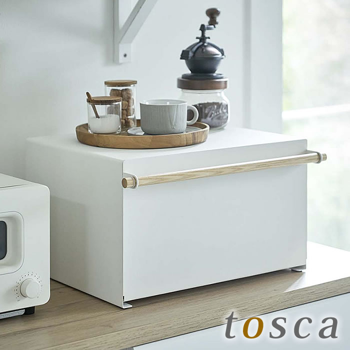 乐天商城 - ブレッドケース トスカ tosca ブレッド缶 大容量 スチール スパイスラック 調味料入れ パンケース キッチン収納 おしゃれ 北欧 ナチュラル シンプル カウンター上収納 ホワイト 4376 山崎実業 yamazaki