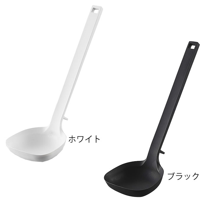 デザイン文具・Leilo(レイロ)のシリコーン お玉 タワー tower シリコン 計量メモリ付 食洗機対応可 5189 5190 レードル おたま 軽量 耐熱 調理器具 キッチンツール 白 黒 ホワイト ブラック シンプル おしゃれ 山崎実業 yamazaki｜アングル2