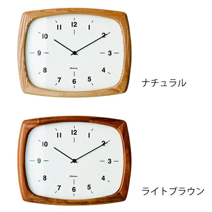 電波時計 インターフォルム ニフェル Niffer 壁掛け時計 CL-3355 ナチュラル ライトブラウン おしゃれ シンプル 木 ウォールクロック 壁掛け 掛け時計 北欧 木製 スクエア ステップムーブメント INTERFORM [2]
