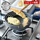 【レビュー特典付】 【オフィシャルショップ限定】鉄 フライパン リバーライト 極JAPAN 片手天ぷら 20cm 揚げ網付き 天ぷら鍋 炒め鍋 フライヤー 揚げ...