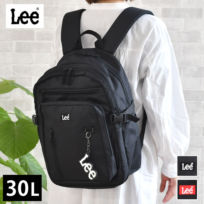 【期間限定！500円OFFクーポン対象】リュック レディース Lee リー リュック Debbie 320-4911 リュック メンズ バックパック おしゃれ カジュアル デイパック 普段使い アウトドア リュックサック ブラック タウンリュック 30L 女子 男子 通勤 通学 チャーム付き シンプル