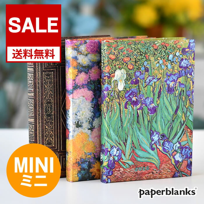 【SALE】手帳 2026 ペーパーブランクス ミニ見開き1週間 バーソフォーマット 2026年 手帳 手帳 1月始まり スケジュール帳 2026 手帳 上質 重厚 ミニ ゴムバンド 月曜始まり マグネット おしゃれ 洋書