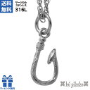 ハワイアンジュエリー フィッシュフック モアナ サージカルステンレス ネックレス シルバーカラー ペンダントヘッド スクロール ミニフィッシュフックペンダントプ...