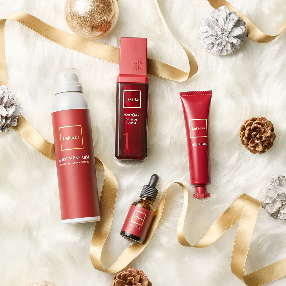 ★クリスマス コフレ★【Lekarka 公式】 WINTERコレクション CFセラムアドバンス 30mL ＆ マルチVオイル ＆ ブライトリーモイストシャインミスト 120mL セット｜ 美容液 化粧水 ビタミンC アスコルビン酸 ビタミンB ビサボロール キメ 透明感 保湿 角質ケア ギフトのサムネイル