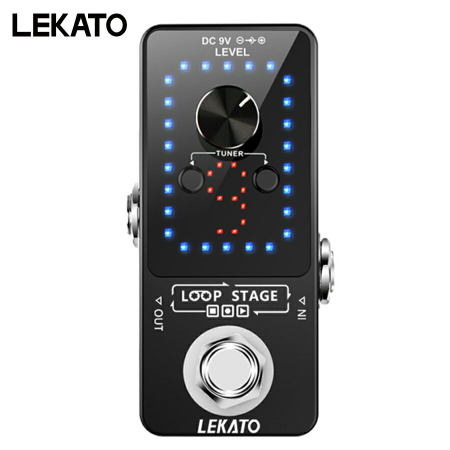 1年保証 LEKATO ルーパー loop エフェクター ペダル 9ループ チューナー機能が付きギターエフェクト 40分無制限のオーバーレイ記録 エレギターベース用 USBケーブル ギター エレキギター バイオリン ウクレレ ベース ダブルベース用 送料無料