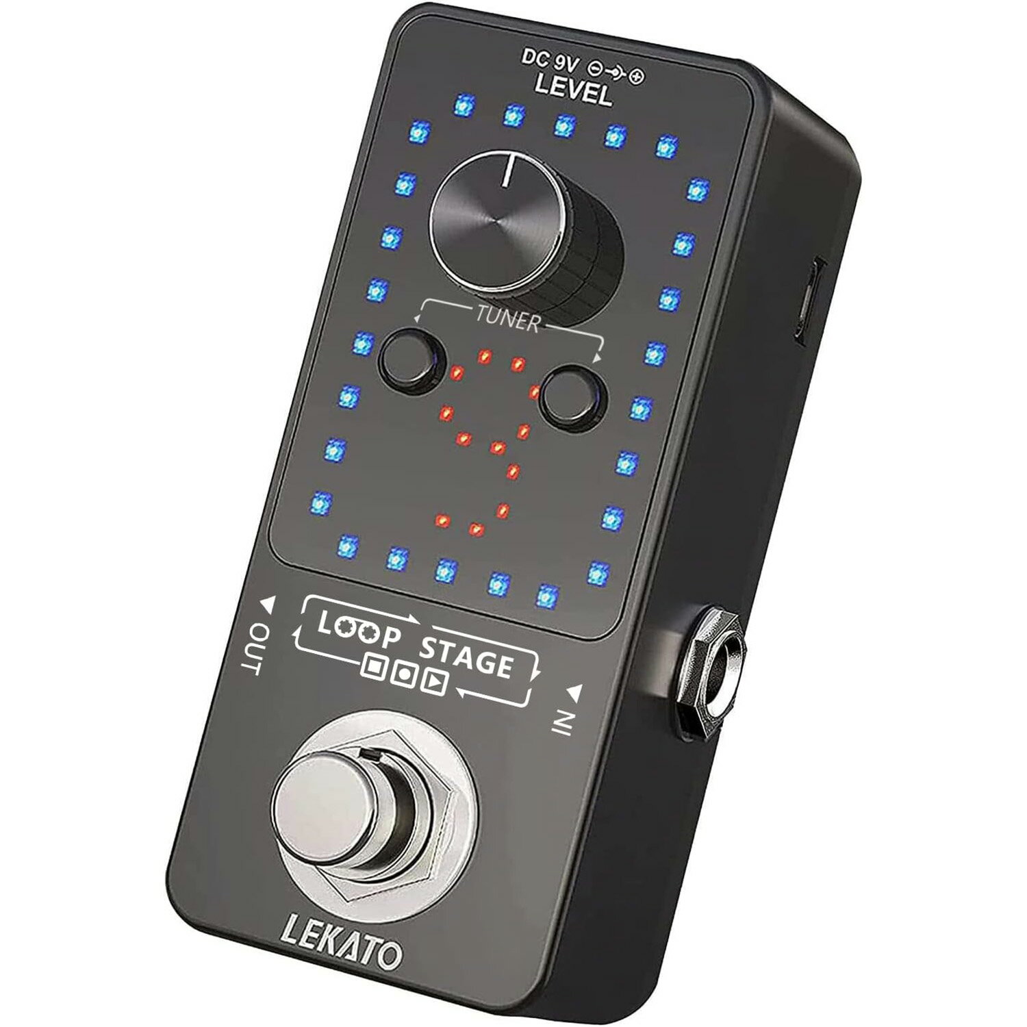 LEKATO ギター ルーパー loop エフェクター ペダル 9ループ ミニ チューナー機能 ギターエフェクト 40分無制限のオーバーレイ記録 エレギターベース用 USBケーブル ギター エレキギター バイオリン ウクレレ ベース ダブルベース用