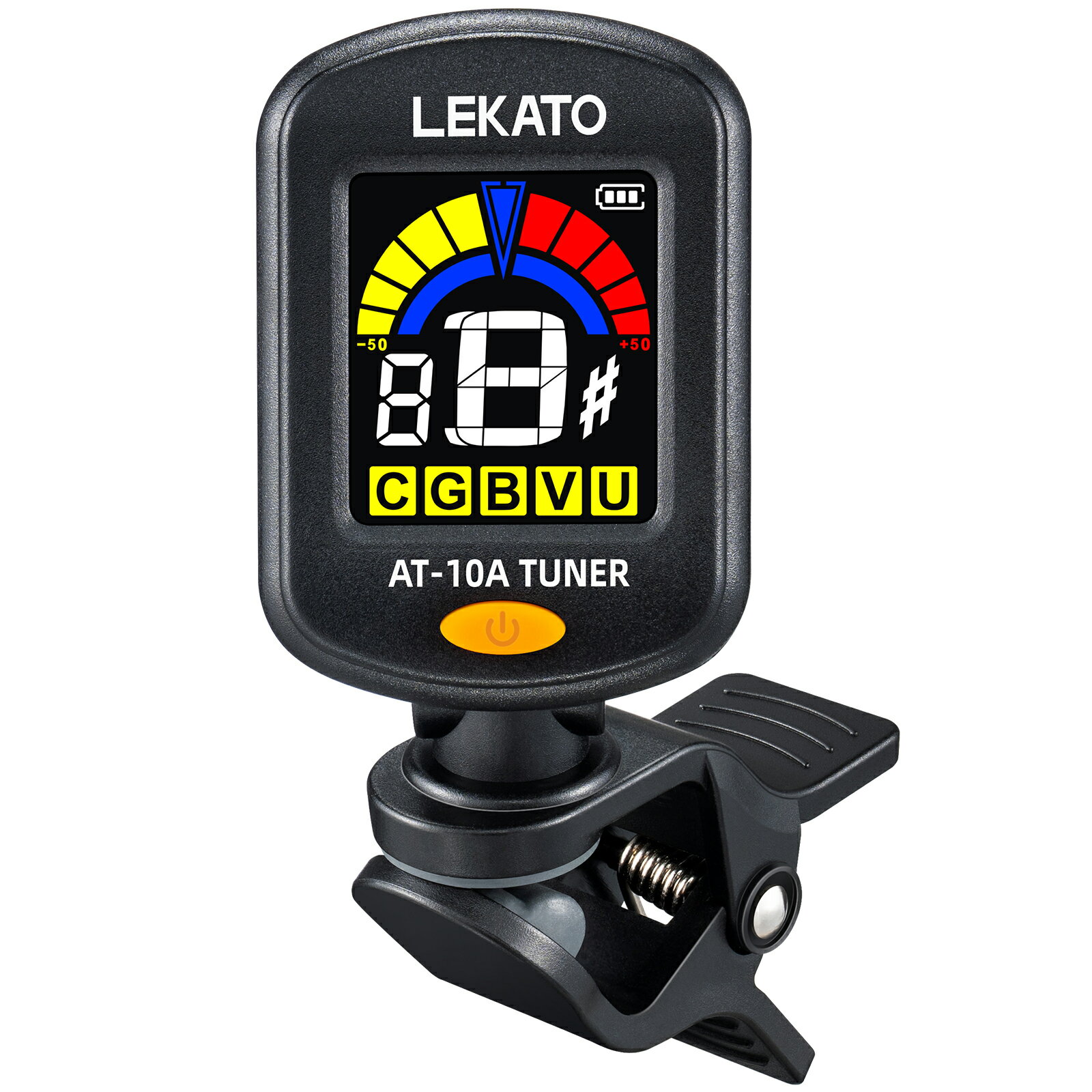 LEKATO ギター チューナー 充電式 クリップ式 チューニング クリップチューナー スナップ カラーディスプレイ 360°回転設計 操作簡単 ギター ベース ウクレレ ヴァイオリン クロマティック 自由自在 USB LCD画面