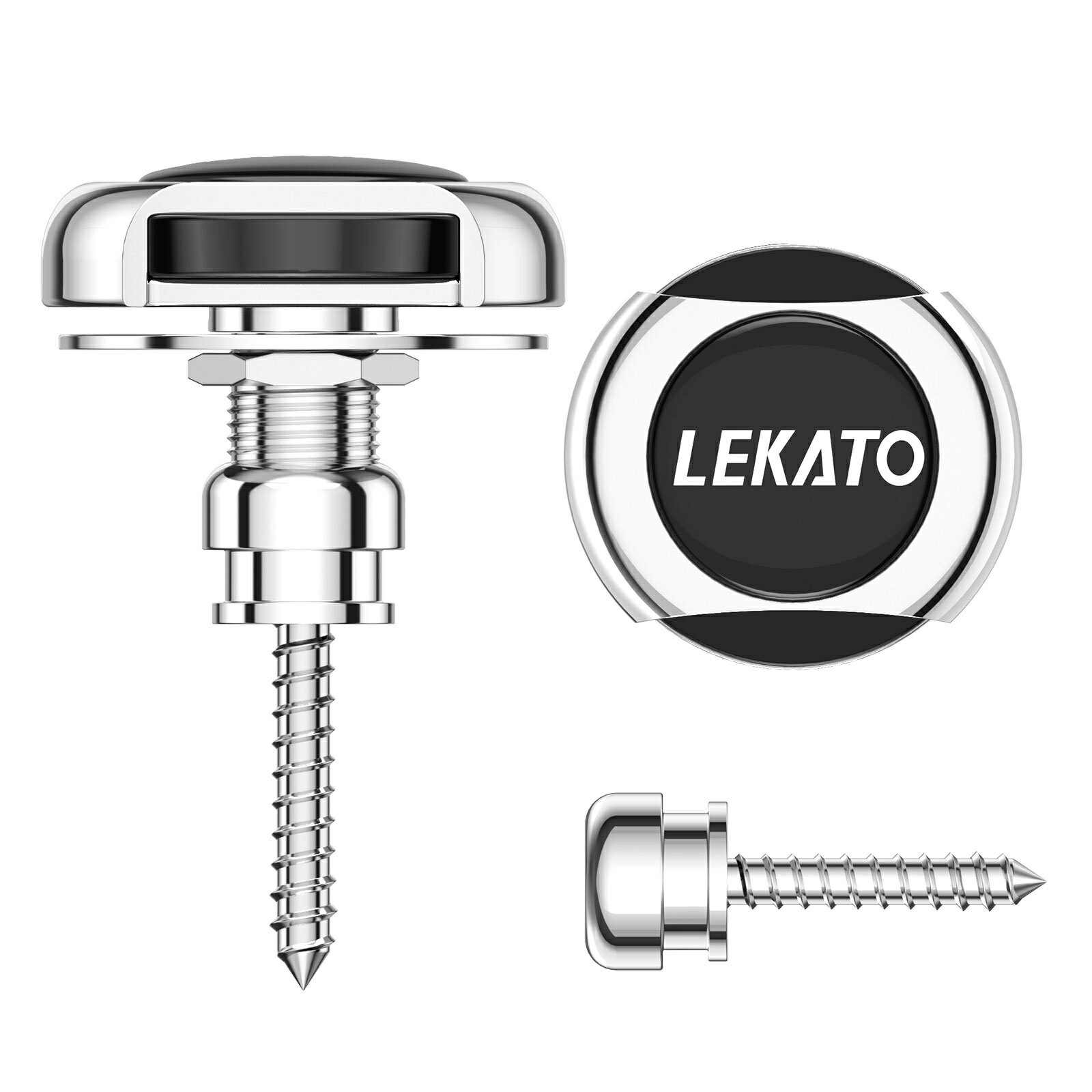 LEKATO ギター ベース ストラップロック エレキギター ベース 脱落防止 固定用 クイックリリース式 セキュリティシステム エレキ アコースティックギター ベース ウクレレ対応 ストラップロックセット