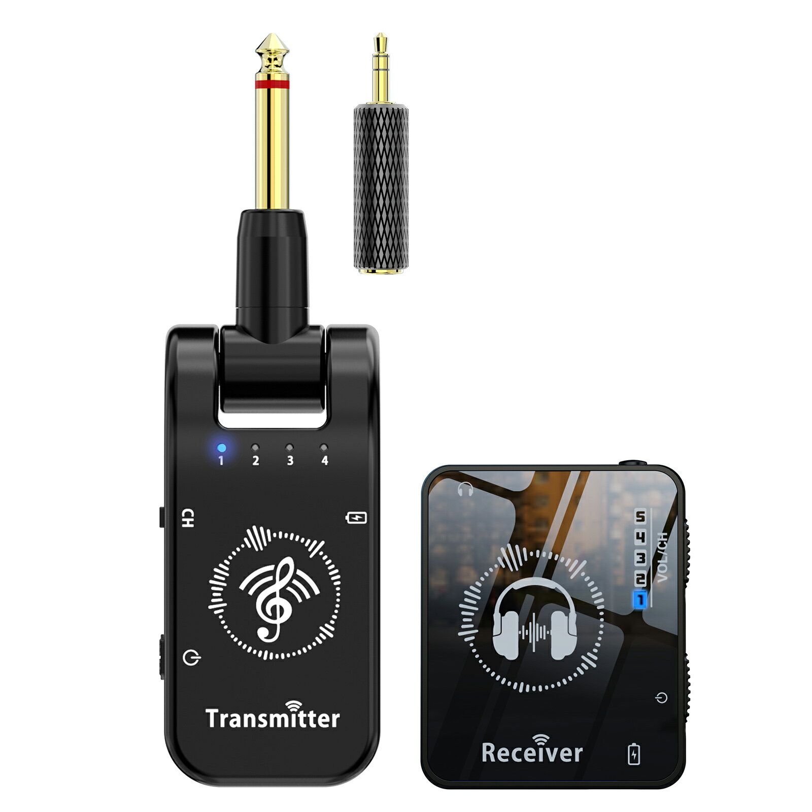 ワイヤレス インイヤーモニター システム セット 無線 2.4GHz イヤモニ 低遅延 充電式 自動ペアリング 送信機と受信機 クリップ式 ライブパフォーマンス用 ギター ベース アコギ 端子 小型 連続使用 ライブ演奏 SM-2