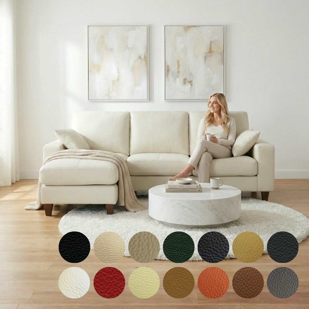 ソファー ソファ 本革 3人掛け カウチソファ ローバックソファ ローソファ コーナーソファ L字 コンパクトソファ 3シート シンプル モダン 革 レザー ポケットコイル 白 ホワイト 【Valencia-C リラックス バレンシア 幅198cm 本革 半革 1mm厚 LELAX】