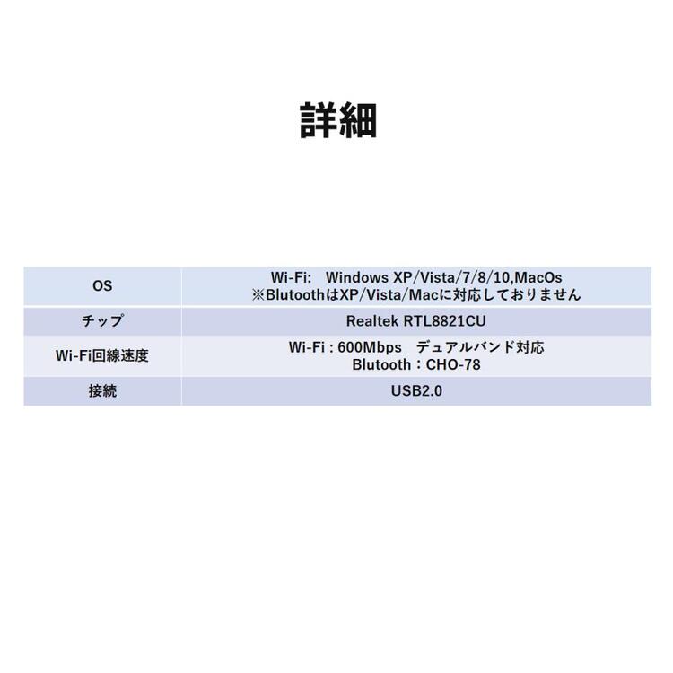 60日間保証 2 in 1 usb wifi Bluetooth アダプター Bluetooth4.2 子機 レシーバー 無線lan 2.4GHz 5GHz IEEE802.11ac 600Mbps Windows7 Windows8 Windows10 Windows11 対応 中継器 中継機 送料無料 デュアルバンド 3