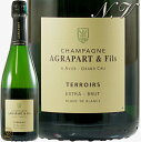 Information 商 品 名name Agrapart Terroirs Blanc de Blanc Extra Brut Grand Cru NV 蔵 元wine maker アグラパール / Agrapart 産 地terroir フランス/France＞シャンパーニュ地方/Champagne＞コート・デ・ブラン地区＞アヴィーズ村/Avize 格 付 けclass A.O.C シャンパーニュ / Champagne ヴィンテージvintage ノン・ヴィンテージ 品 種cepage シャルドネ100％ 種 類 / 味わいtype/taste 泡Champagne / 白white / 辛口dry 容 量net volume 750ml 輸 入import リーファー輸入・定温倉庫保管　 1894年、コート・デ・ブラン地区の中心地の一つ、アヴィズ村にアルチュール・アグラパールにより設立。1950年から1960年に渡り孫息子のピエール・アグラパールにより規模が拡張され、現在はその息子パスカルによって運営されています。所有畑の8割がグラン・クリュ、平均樹齢約40年という好条件のなか畑仕事を最重要視し、葡萄樹と常に対話をしながら極力自然なアプローチを心掛けています。 ドメーヌを率いる芸術家肌のパスカル・アグラパールは、1983年よりシャンパーニュ造りを行うシャルドネのスペシャリストです。健全でテロワールの風味が詰まったワインを造る為に我流で試行錯誤し続けた結果、独自の栽培法に加えて天然酵母による発酵、澱との長い接触、樽の導入などを行っています。手掛けるキュヴェ各種はそれぞれのコンセプト、必然性を明確にしており、複雑味があり、とてもピュアなシャンパーニュに仕上げられています。さらに研究熱心なパスカルは、馬による耕作や古代品種の混植などと新しい事にも果敢に挑戦しており、近年最も注目を浴びる醸造家の一人です。 自然と収量を制限したブドウは厳しく選果され、例年補糖を必要としない程に糖度が高い。収穫後は伝統的な4,000kgのコカールにて圧搾後10-12時間のデブルバージュを行い、全て自然酵母にて発酵。区画毎に600Lの樽（デュミ・ミュイ）とステンレスタンクを併用してシュール・リーにて熟成。翌年5月の満月時に清澄、ろ過なしで瓶詰めされ、最低3年間の瓶熟成を行っています。　 ※インポーター様資料より