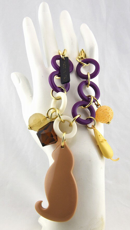 イタリア MABEL マベル ベージュ キャットチャーム