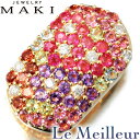 ジュエリーマキ マルチカラー パヴェペンダントトップ ルビー 0.70ct ダイヤモンド 0.28ct K18 MAKI