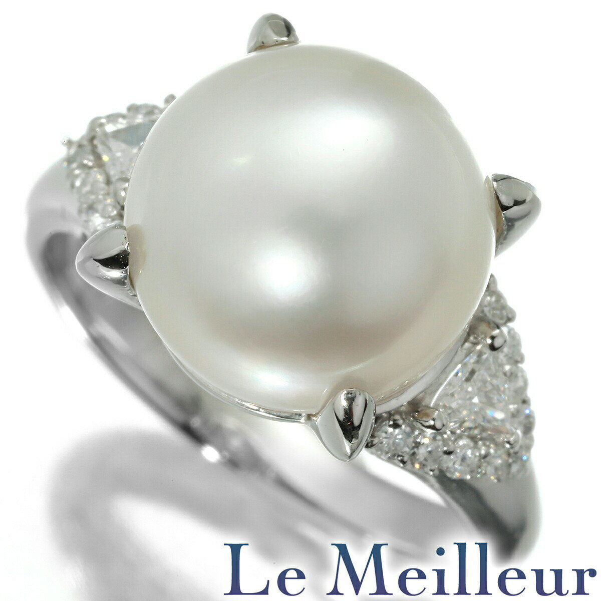 パールリング 指輪 白蝶真珠 12.0mm ダイヤモンド 0.3ct Pt900 12号 【最大5,000円OFFクーポン対象】