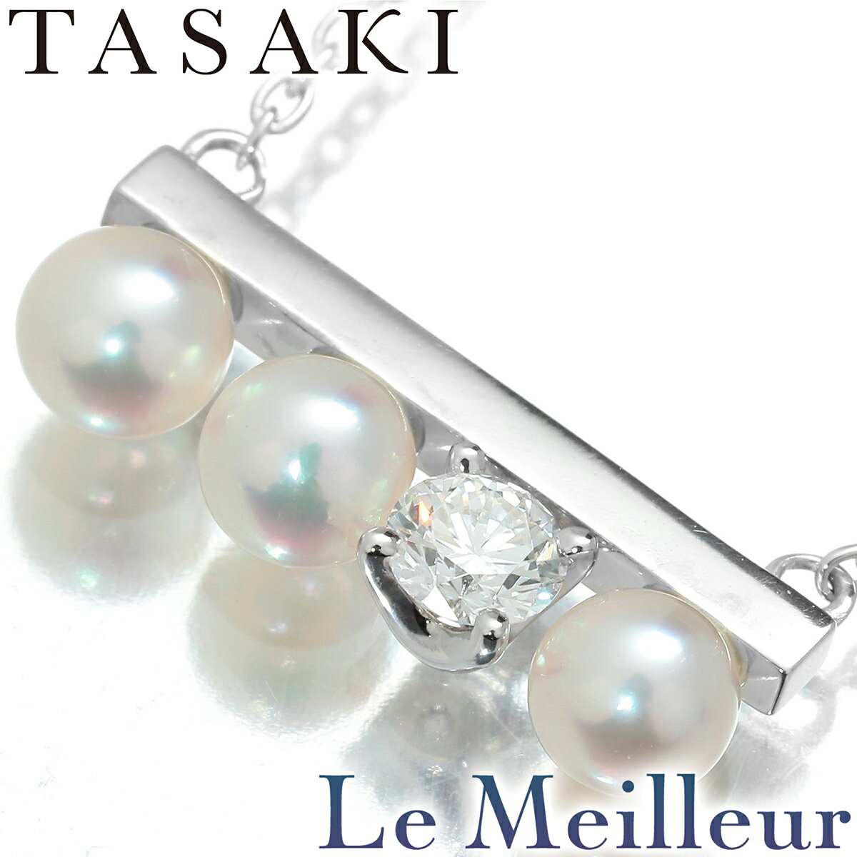 【クーポンで最大5,000円OFF】タサキ プチ バランス ダイヤモンド ソロ ネックレス P-16743-3-18KWG 真珠 3.5mm ダイヤモンド K18 TASAKIのサムネイル