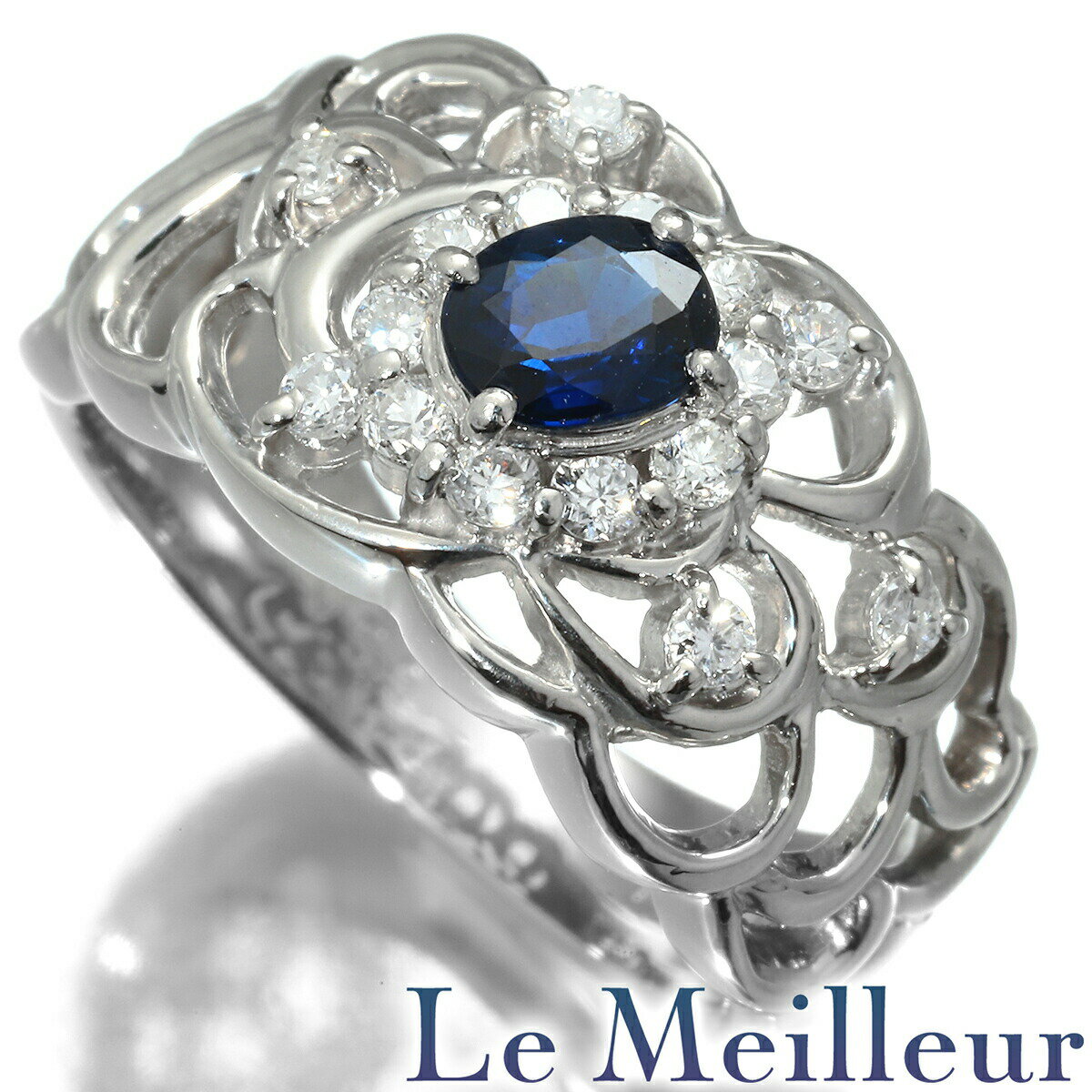 【ポイント5倍★11/30-12/1限定】リング 指輪 サファイア 0.59ct ダイヤモンド 0.34ct Pt900 12号 【最大5,000円OFFクーポン対象】