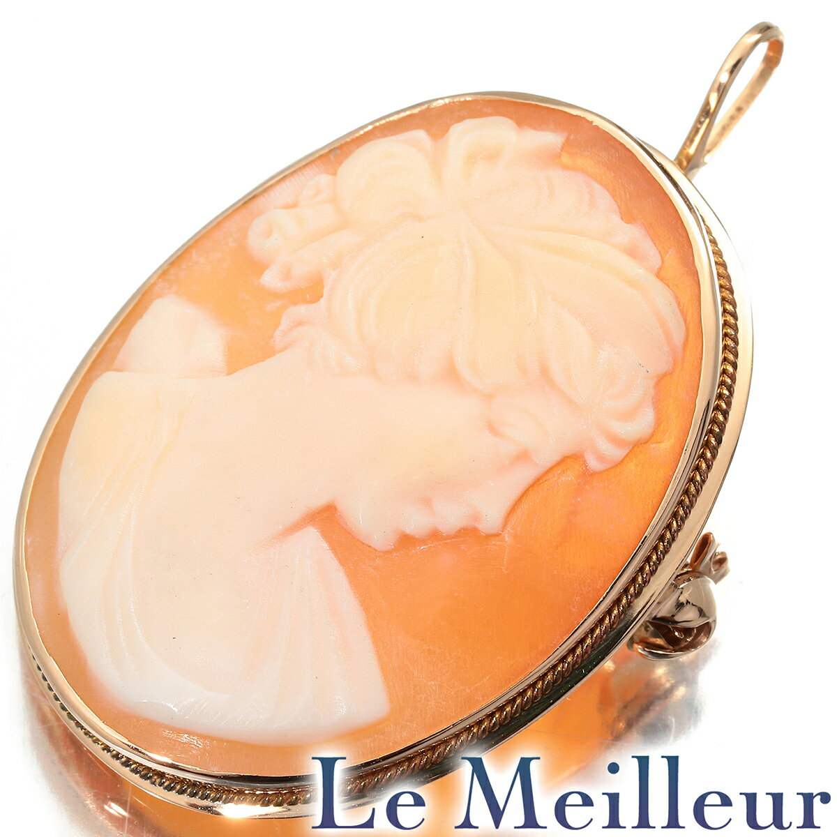 【ポイント5倍★11/25 23:59まで】ペンダントトップ兼ブローチ カメオ K14 【最大5,000円OFFクーポン対象】