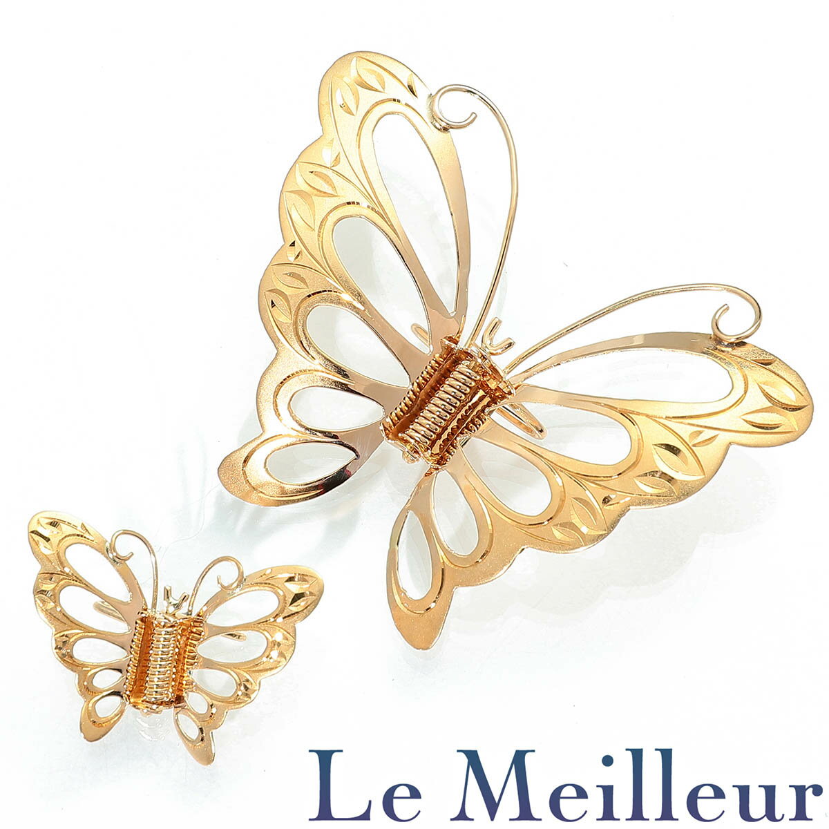 【ポイント5倍★11/25 23:59まで】島田貴金属店 バタフライモチーフブローチ イエローゴールド K18YG SHIMADA KIKINZOKUTEN 【...