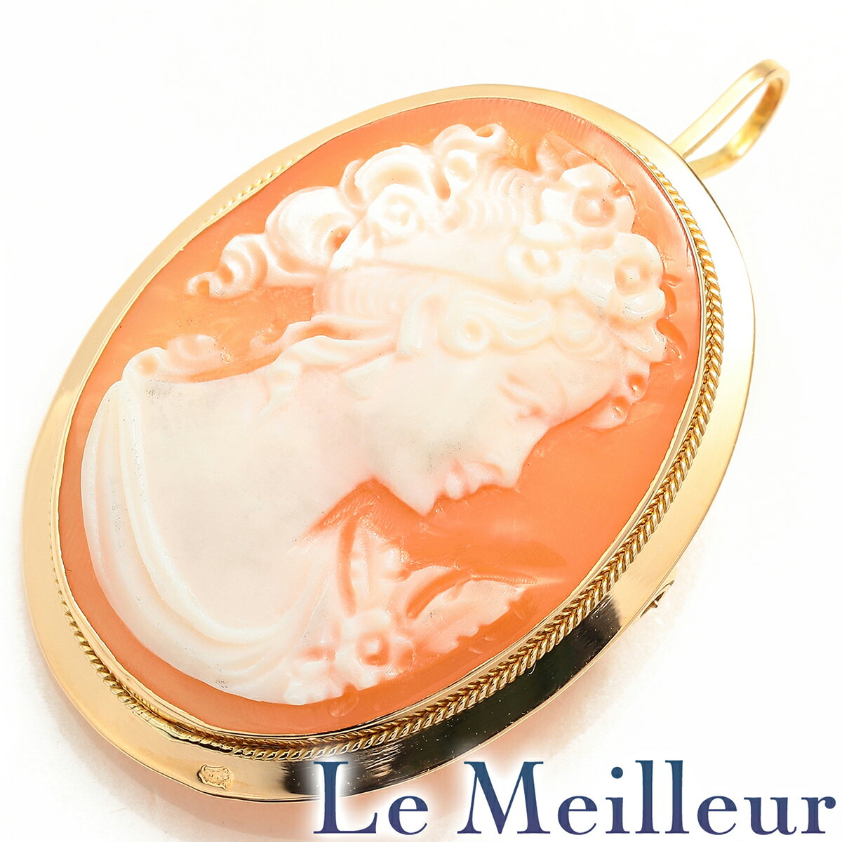 【ポイント5倍★11/25 23:59まで】カメオペンダントトップ兼ブローチ カメオ K18 【最大5,000円OFFクーポン対象】