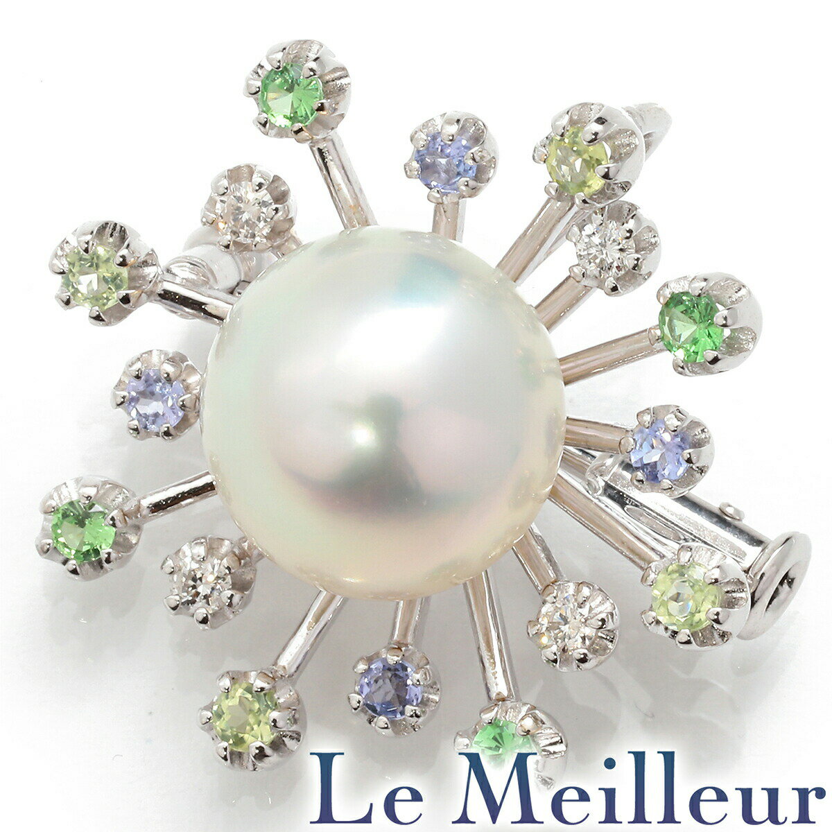 【ポイント5倍★11/25 23:59まで】南洋パール ブローチ 白蝶真珠 10.82mm ダイヤモンド K18 【最大5,000円OFFクーポン対象】