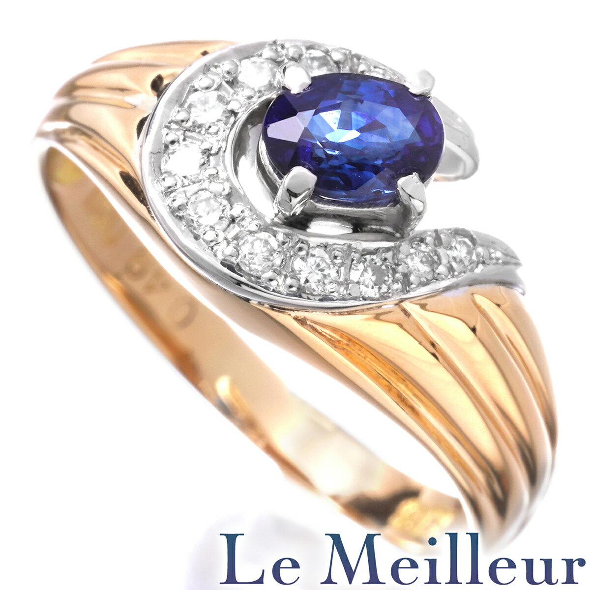【ポイント5倍★11/30-12/1限定】コンビカラー リング 指輪 サファイア 0.49ct ダイヤモンド K18 11号 【最大5,000円OFFクーポン対象】