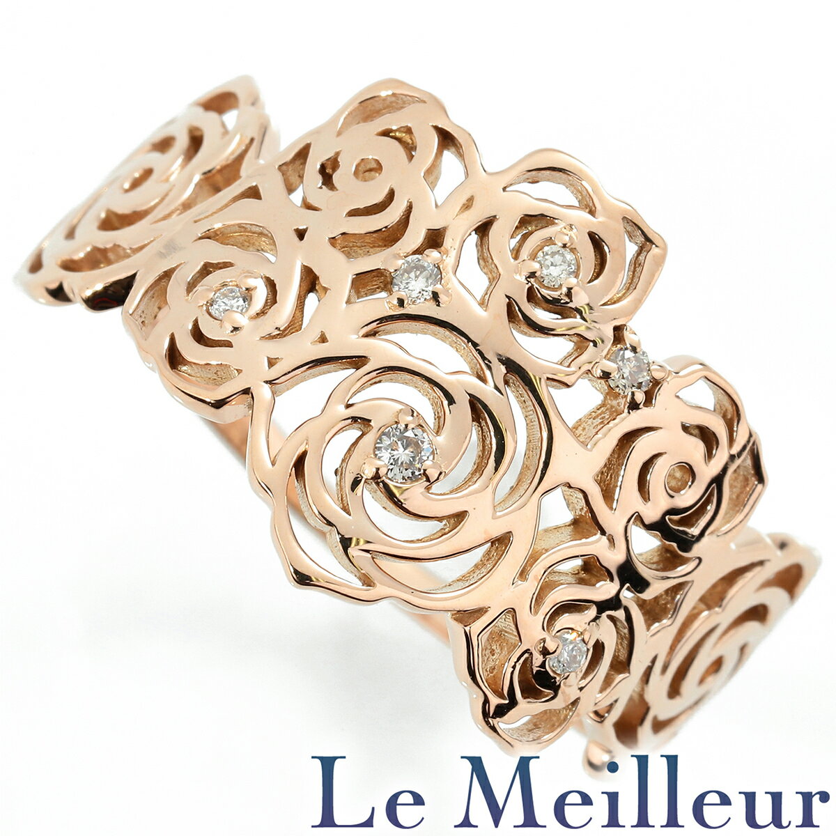 バラモチーフリング 指輪 ダイヤモンド K18 15号