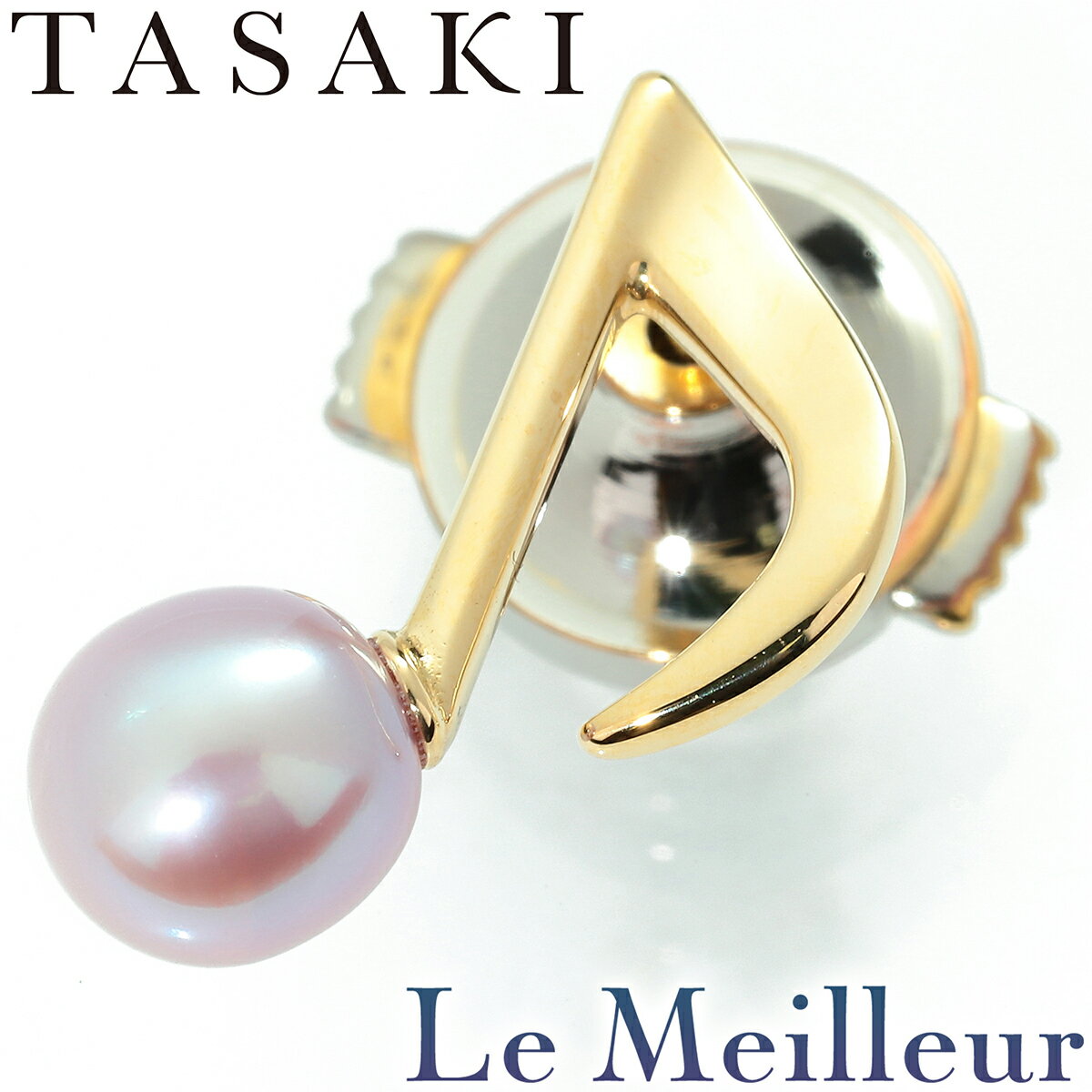 【ポイント5倍★11/25 23:59まで】タサキ 音符モチーフパール ピンブローチ 真珠 5.5mm K18 TASAKI 【最大5,000円OFFクーポン対...