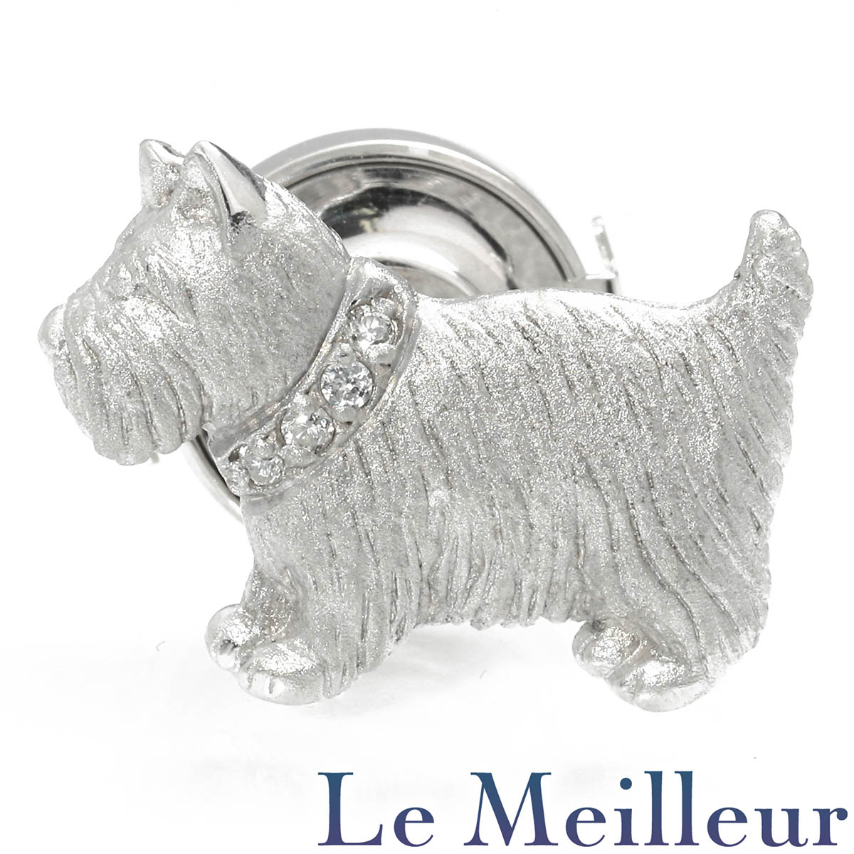 【ポイント5倍★11/25 23:59まで】島田貴金属店 ドッグモチーフタイニーピン ダイヤモンド K18WG SHIMADA KIKINZOKUTEN 【最大...