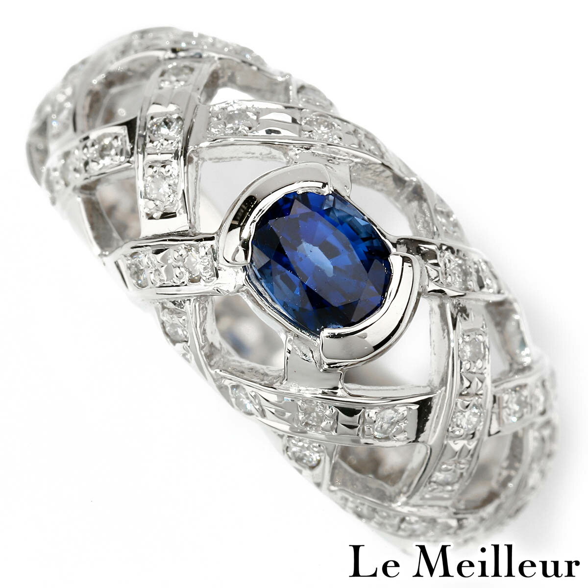 【ポイント5倍★11/30-12/1限定】リング 指輪 サファイア 0.7ct ダイヤモンド 0.27ct プラチナ Pt900 13号【最大5,000円OFFクーポン対象】