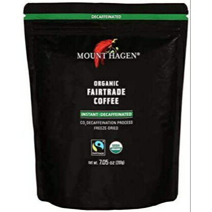 マウント ハーゲン カフェインレス　コーヒー MOUNT HAGEN マウントハーゲン　オーガニック フェアトレード カフェインレス インスタントコーヒー 詰め替え用 ジップパック 200g