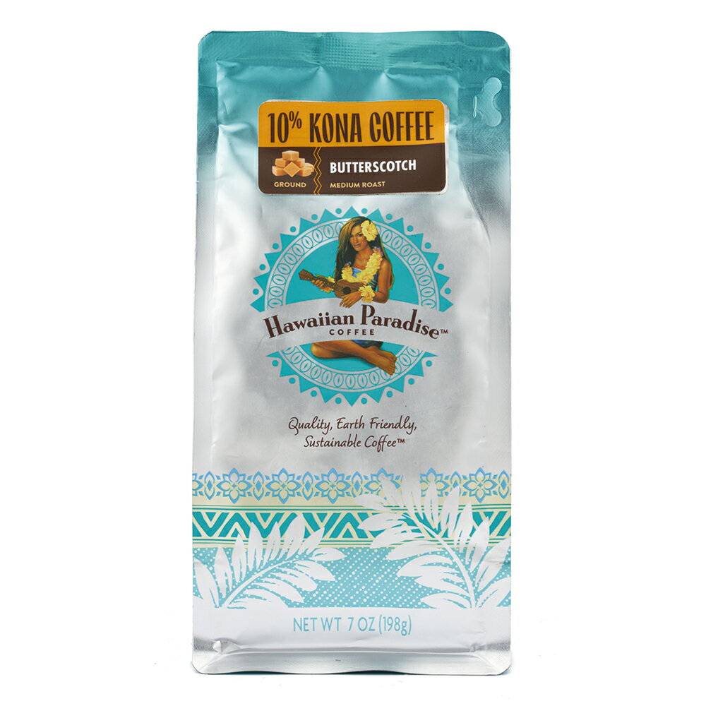 ハワイアンパラダイスコーヒー 10%コナ　バタースコッチ 198g（粉） 賞味期限2024年8月 キャラメル
