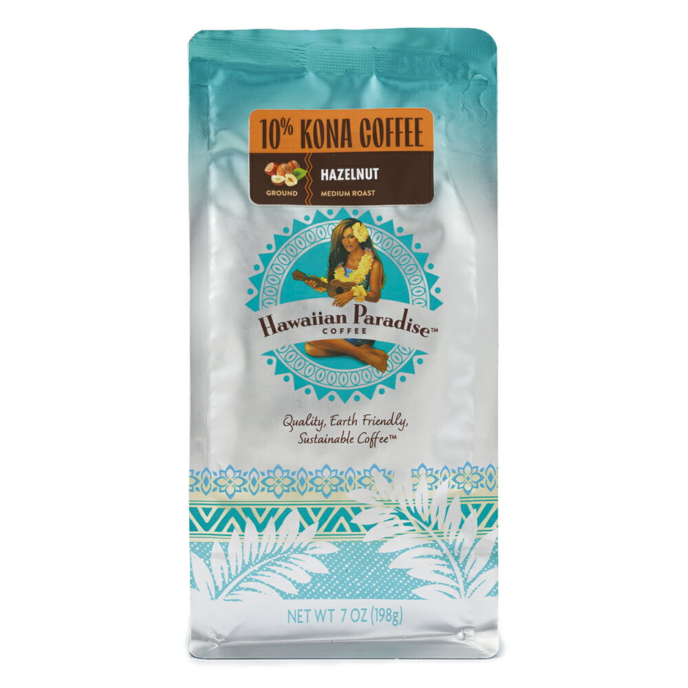 ハワイアンパラダイスコーヒー 10%コナ　ヘーゼルナッツ 198g（粉）