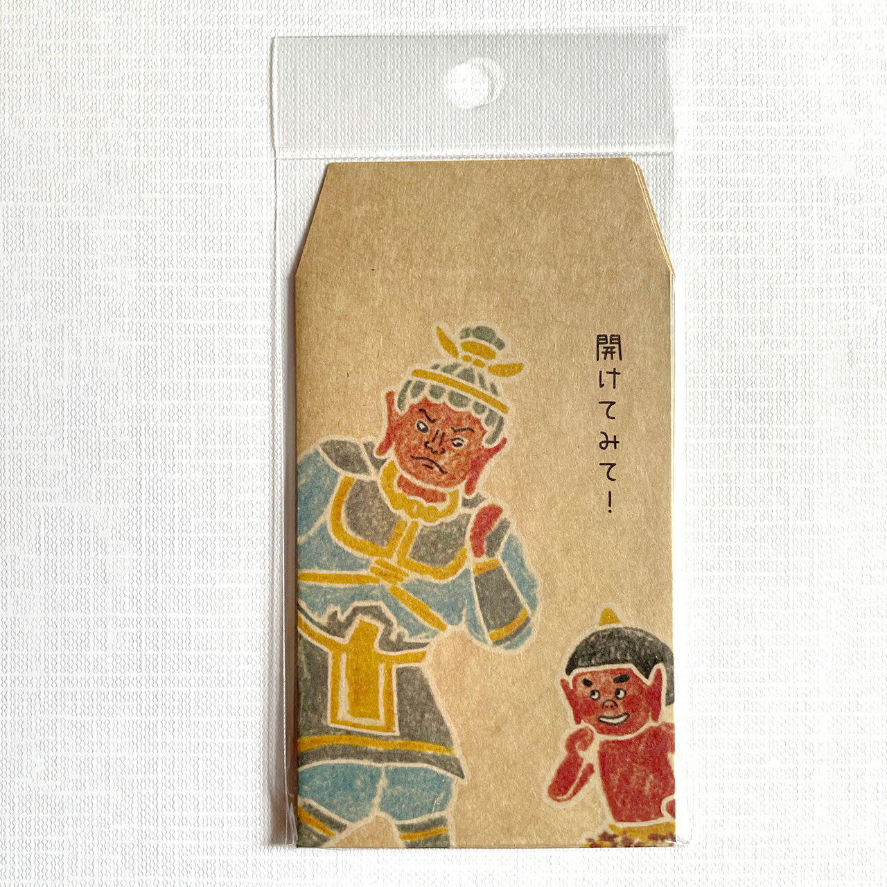 【日本製】クラフト紙　仏像　ポチ袋（毘沙門天）【クリックポストは送料185円】