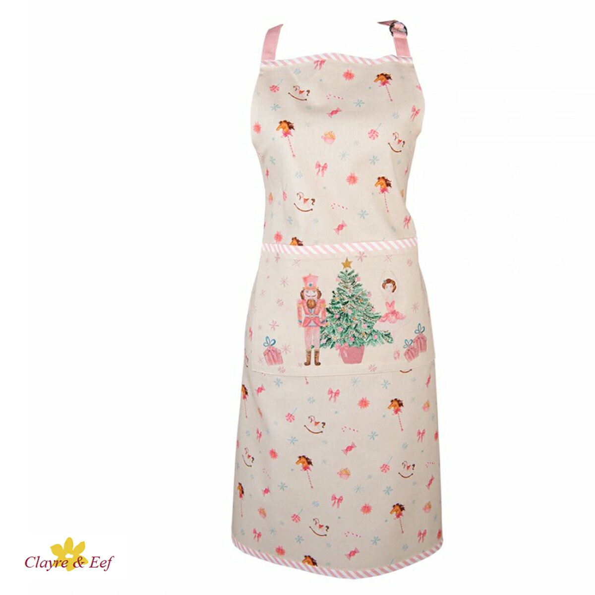 乐天商城 - 《フランス雑貨/輸入雑貨》 クレア&イーフ 母の日 エプロン 【くるみ割り人形とバレリーナ】 ce-PNC41 綿100% ゆったり着れるエプロン 男女兼用 オランダ
