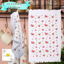 《輸入雑貨のミリユウストア》 フェイスタオル 「プチローズ1」40X66 CM ホワイト ピンク コットン 長方形 ゲストタオル オランダ Clayre & E...
