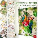 ジェラートピケ ハンカチ レディース 《輸入雑貨 欧州雑貨》 フランス雑貨 キッチンクロス COUCKE「Tropical トロピカル」麻 100% クーケ ティータオル トルション リネン オウム 鳥 速乾 大きい 壁掛け タペストリー かわいい 北欧風 アイロン不要 乾燥機可能 送料無料