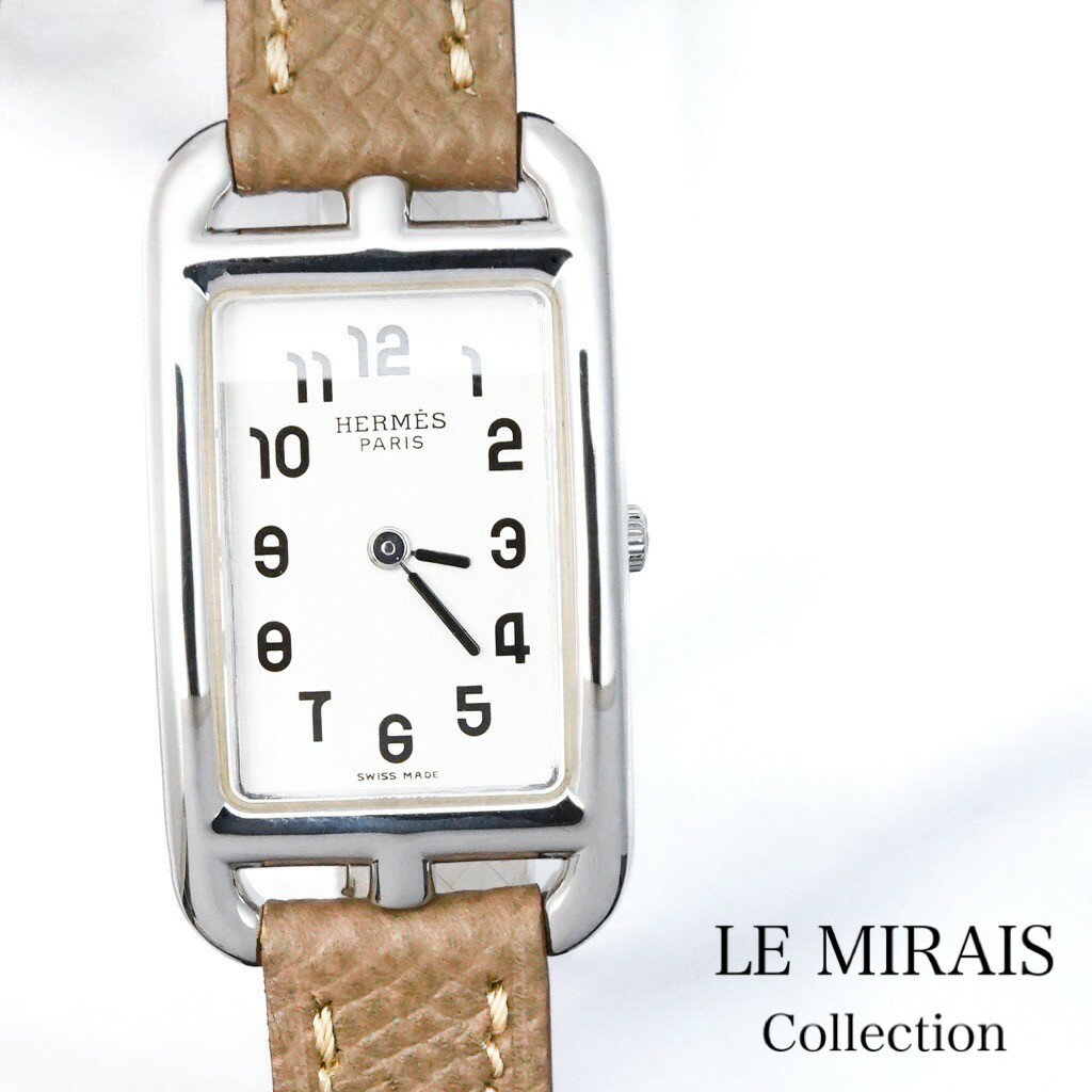 【15日 最大2万円OFFクーポン配布】【仕上済/ベルト2色】エルメス ナンタケット 白文字盤 SS レザー SS レディース 腕時計【中古】【送料無料】HERMES 時計のサムネイル
