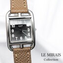 【仕上済】エルメス ケープコッド 黒文字盤 SS レザー SS レディース 腕時計【中古】【送料無料】HERMES 時計