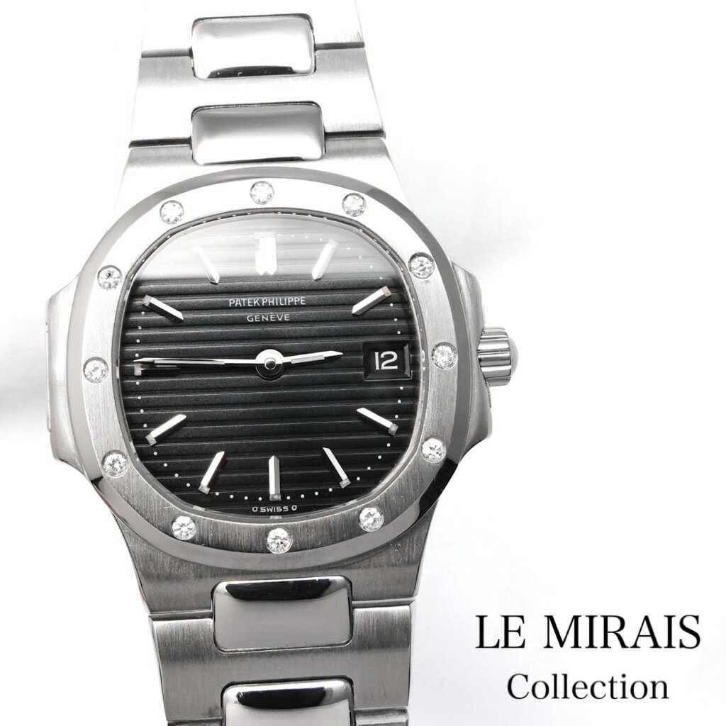 【仕上済】パテックフィリップ ノーチラス SS 黒文字盤 12Pダイヤ SS レディース 腕時計【中古】【送料無料】PATEK PHILIPPE 時計のサムネイル